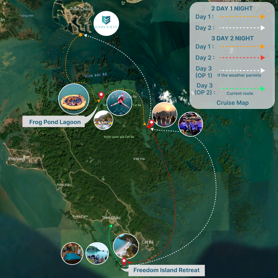 Oasis Bay Party Cruise Tour Map